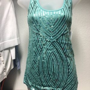 Blue sequin tank top brand new